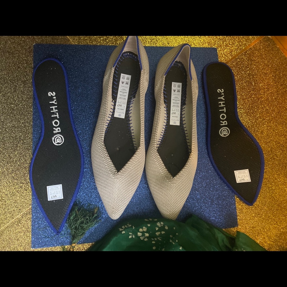 ROTHY'S GREY BLUE HALO RETIRED POINTED Flats LUX - Picture 11 of 13